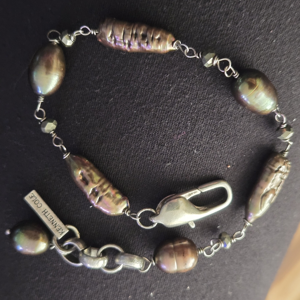 Kenneth Cole Iridescent Freshwater Pearl Link Bracelet - Multicolor - Picture 3 of 10